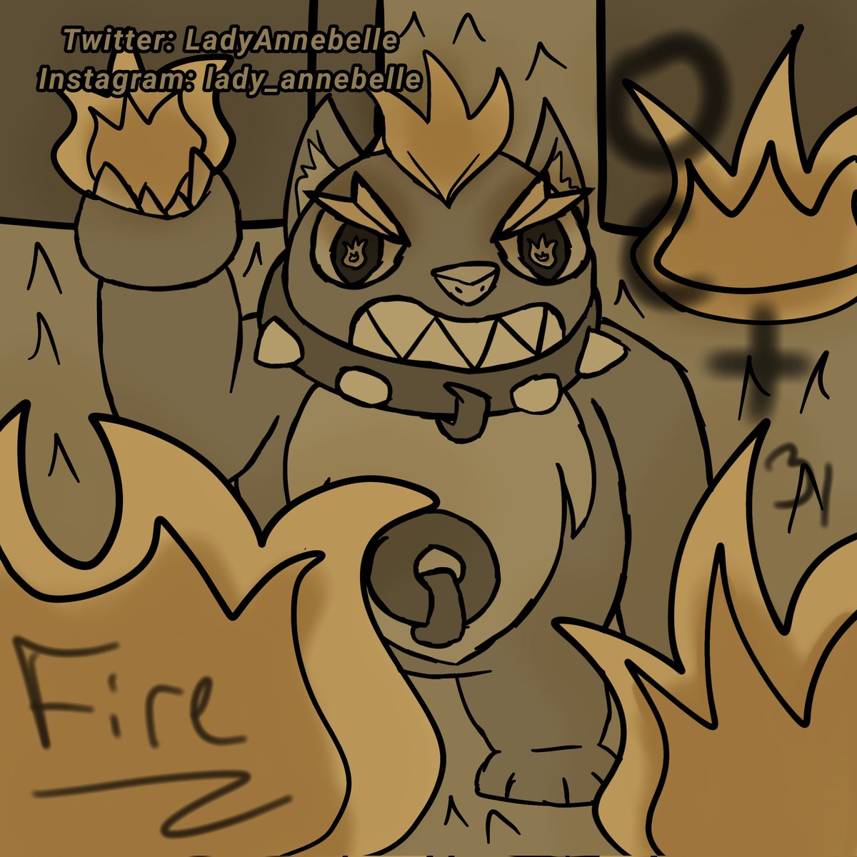 *Tick whimpers* - Tick, taking damage
Cereburus Tick is more prone to getting angry, especially with the fire in him. You might see a battle field of Ash and flames...
#BrawlStars #BrawlStarsArt #brawlstarstick #inktober2023 #inktober2023day31