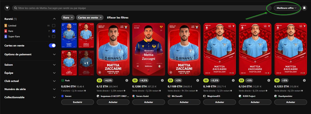 Petit changement, maintenant par défaut les cartes sont triées en "Meilleure Offre" au lieu de "Prix croissant" par exemple. Notre choix n'est plus persistent. La même pour vous?