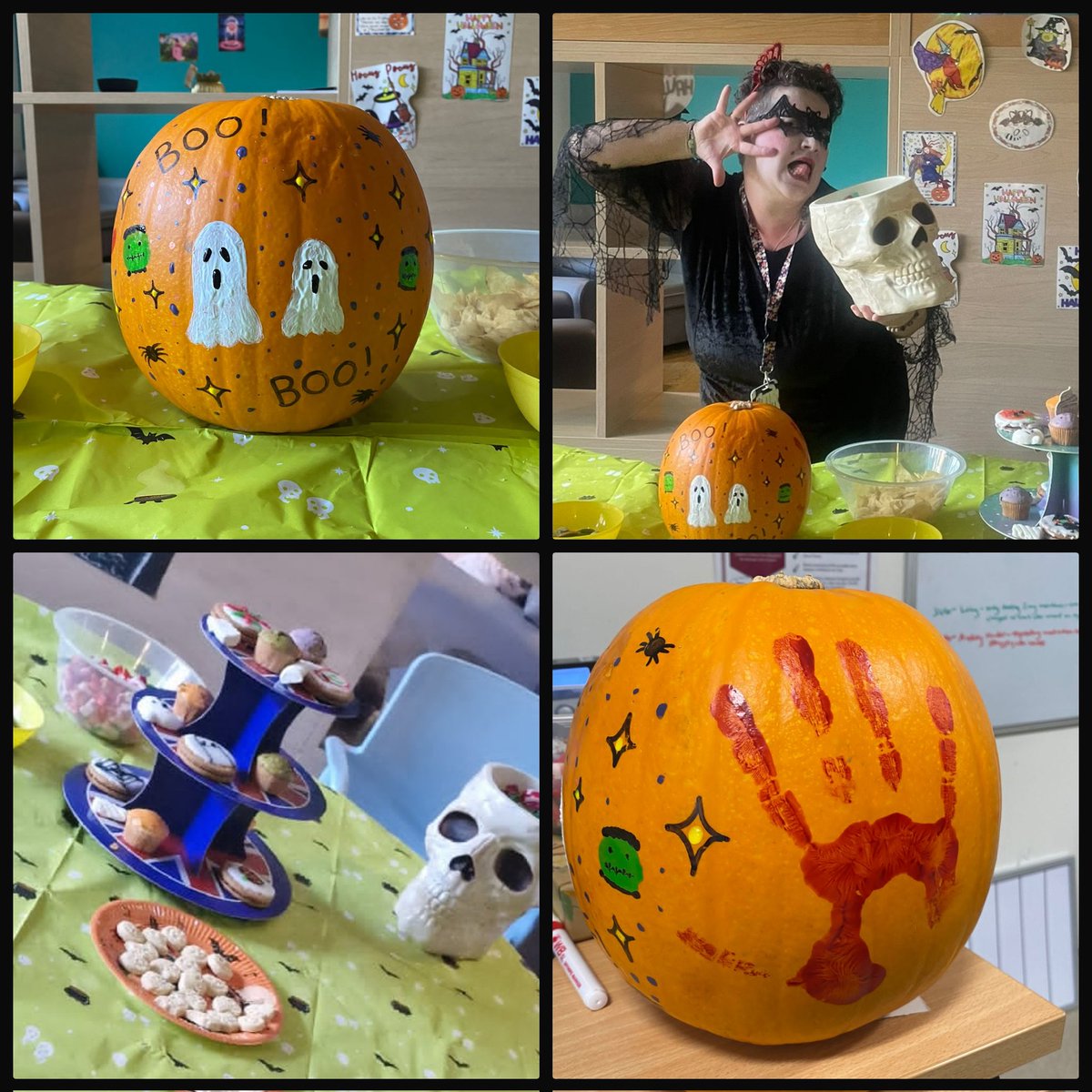 Halloween vibes on Meadows Ward today. We joined in the @REAS_NHSLothian pumpkin painting competition too 🎃🎃🎃