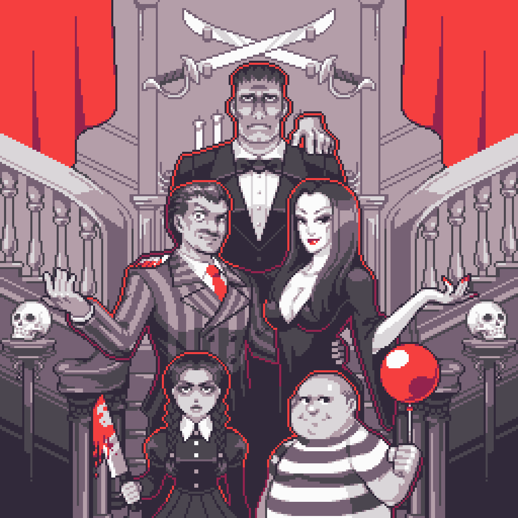 an addams family piece for this year's halloween