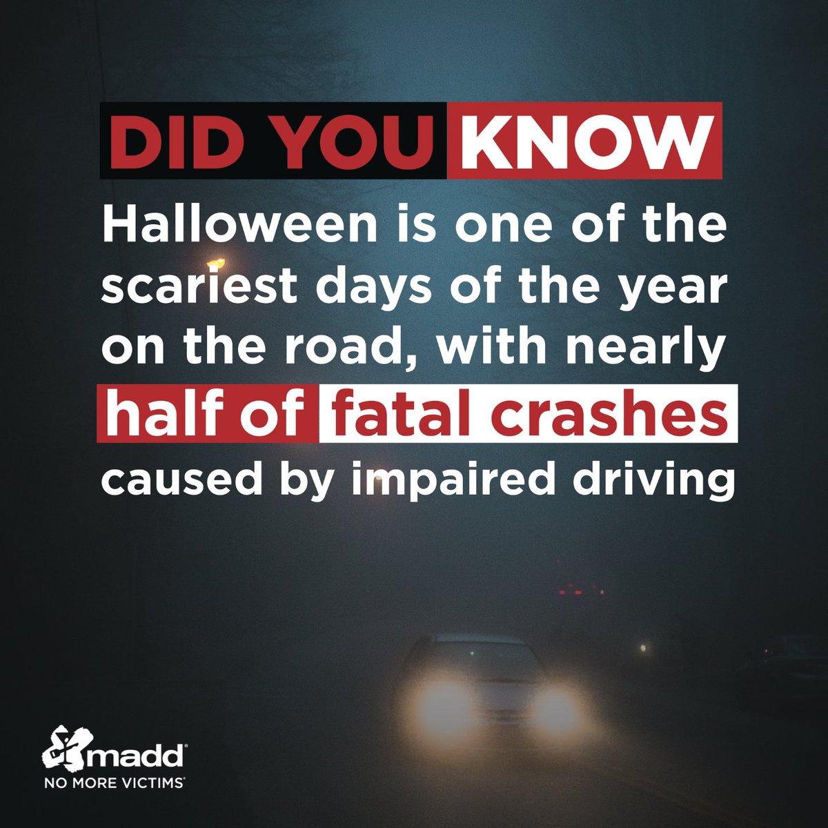 MADDNational's tweet photo. 🎃🕸️ This #Halloween the real frights are on the road. Plan ahead, designate a sober driver 🚗 or use rideshare or public transportation.

Check out MADD’s tips for more info on how you can keep your loved ones and your community safe this Halloween. https://t.co/es5RFpdk4z https://t.co/E5XXcbhP8P