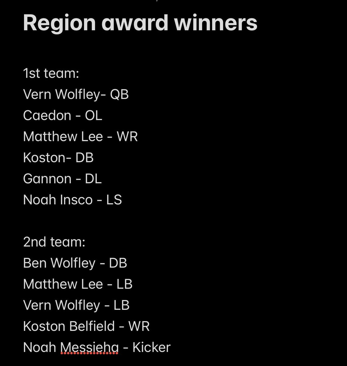 TriviumFootball's tweet photo. Congratulations to our 2023 Region award Winners, we are incredibly proud of you! #WeUsOurs https://t.co/nym5KA2XX1