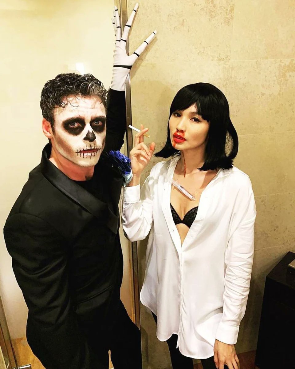 2021 IG  Lauren Ridloff 'No dressing up this year, so here are some old pics from the Halloween party when @briantyreehenry & I reigned supreme for Best Costume (guess who we were) and #AngelinaJolie dressed up as a giraffe…Happy Halloween 👻🎃💀,' Gemma Chan posted the 3rd pix