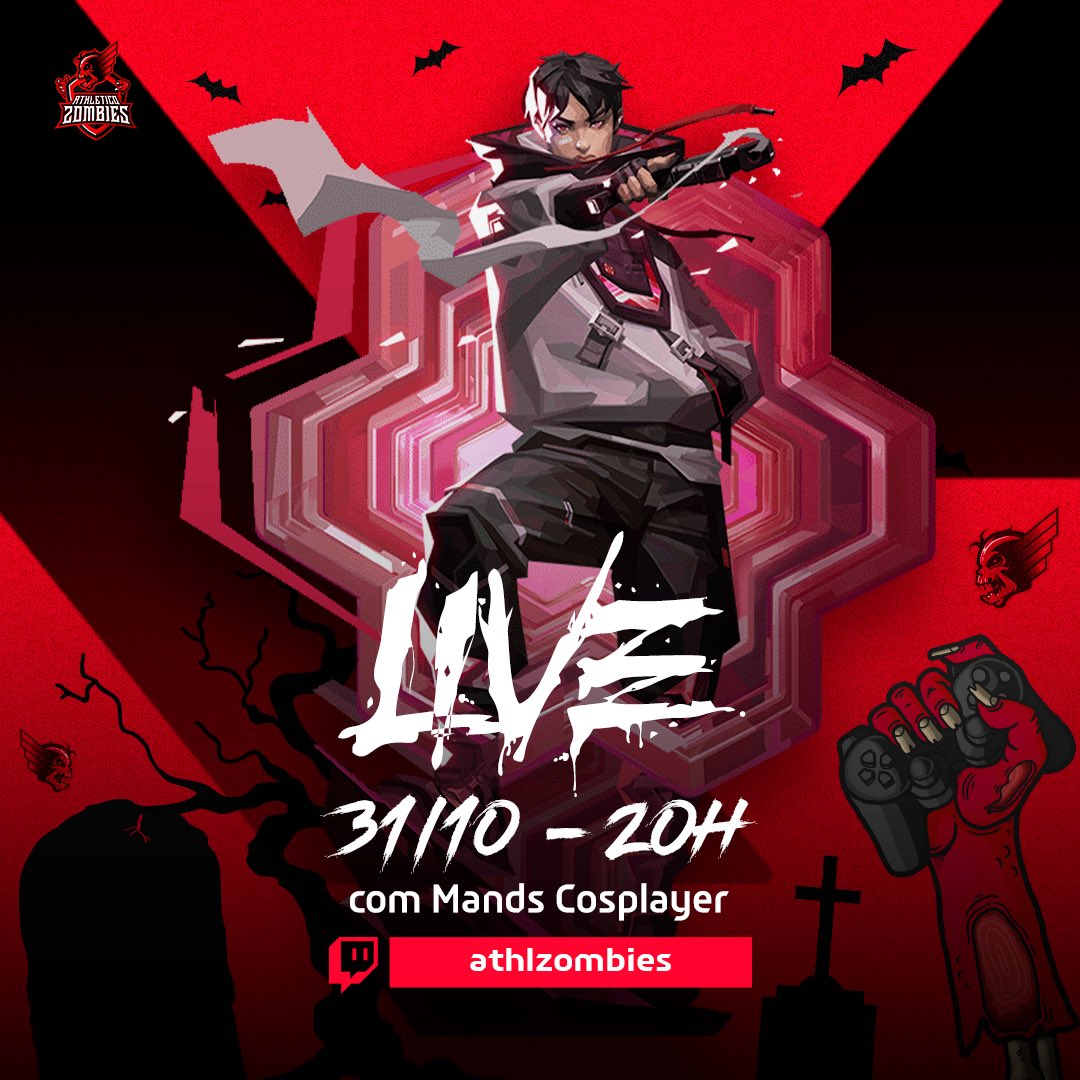 Halloween do Zombies! 🧟‍♂️🎃

Hoje, às 20h, a <a href="/mandscosplayer/">𝑀𝒶𝓃𝒹𝓈𝓏𝒾𝓃𝒽𝒶 🦋</a> 🧜🏼‍♀️ comanda nossa live de Halloween com muito Valorant na nossa Twitch!

Esperamos vocês!

#Athletico #AthleticoZombies #Valorant #Twitch #Halloween