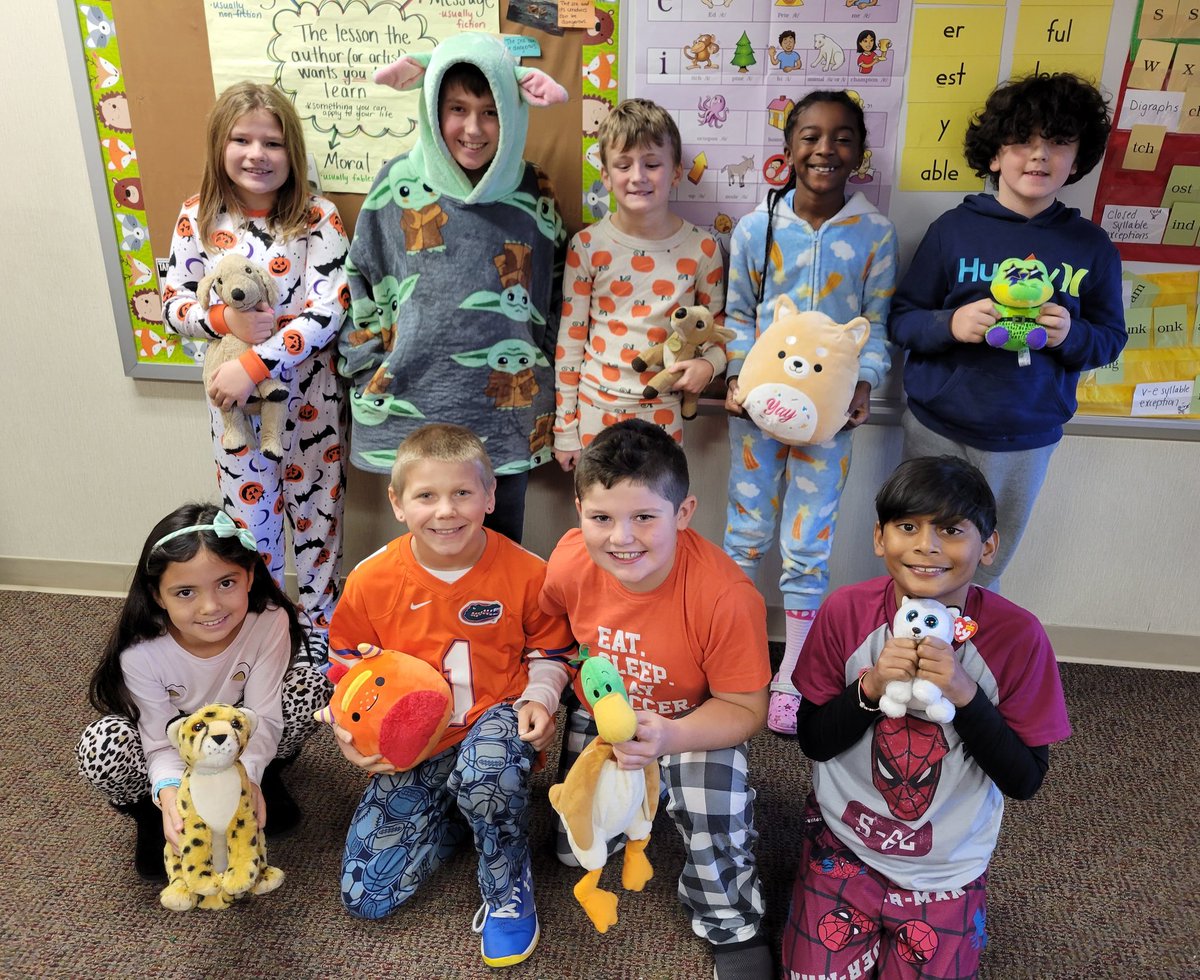 Our class met our goal, so we celebrated with a pajama and stuffie day! 😊