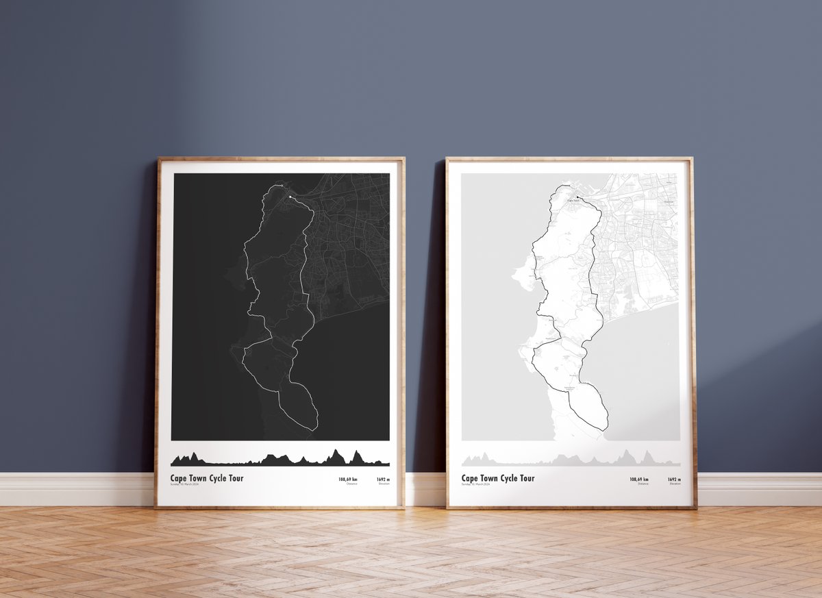 SmrtMindset's tweet image. Cape Town Cycle Tour 2024 Poster - Get your custom Poster with your cycling data. #capetown #cycling #capetowncycle #roadbike