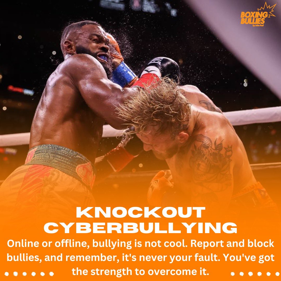#BullyingPreventionMonth is coming to an end, but the battle against bullying never stops. Let's continue the fight against bullying all year long!🧡💥🥊

•

#boxingbullies #jakepaul #antibullying #nonprofit #stopbullying #kindnessmatters #boxing