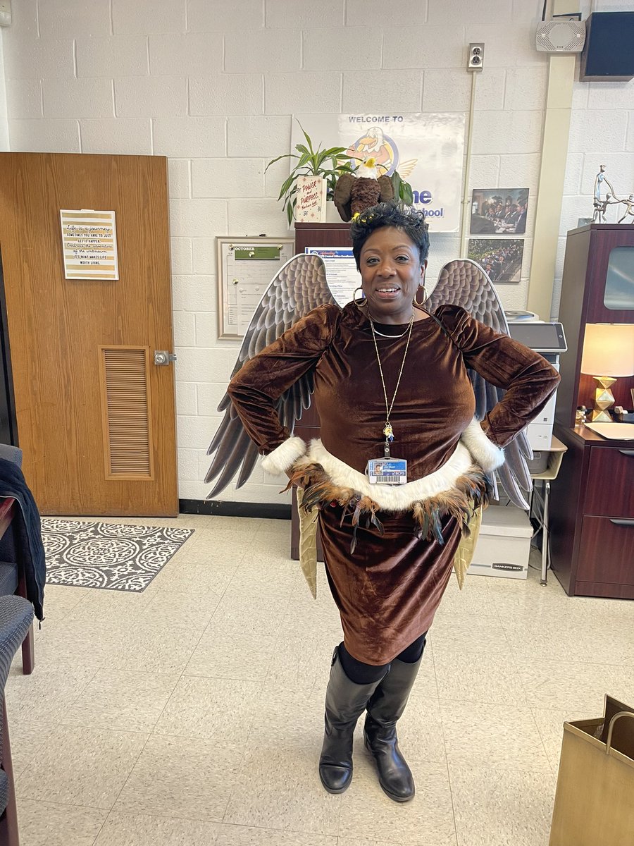 Our Principal dressed as our Eagle. <a href="/LoriMGrant/">Lori M. Grant</a> <a href="/Church_Lane_ES/">Church Lane Elementary Technology</a>