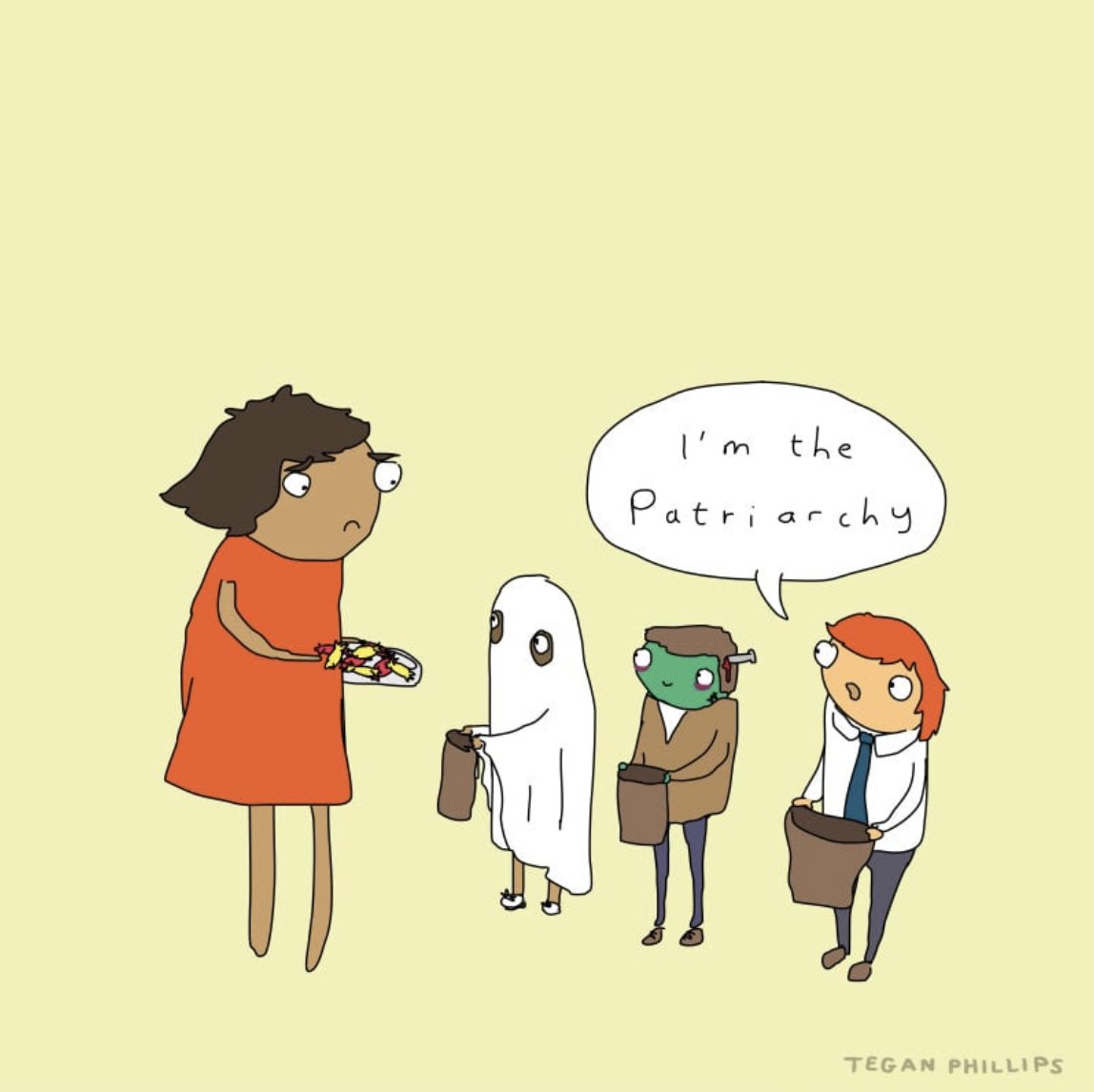 This one still cracks me up.
Trick or treat!
Smell my feet!
Give me something good to eat because #maleprivilege and #patriarchy!
#HappyHalloween!