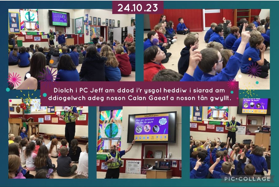 Thank you to PC Jeff for talking to the pupils about Halloween and Bonfire Night safety. <a href="/mawwfire/">Tân CGC / MAWW Fire</a> <a href="/DyfedPowys/">Heddlu Dyfed-Powys Police</a> <a href="/Carmsroadsafety/">Diogelwch Ffyrdd / Road Safety</a> <a href="/CarmsCouncil/">Cyngor Sir Gâr</a> <a href="/fire_wales/">Fire Safety Wales - Diogelwch Tân Cymru</a>