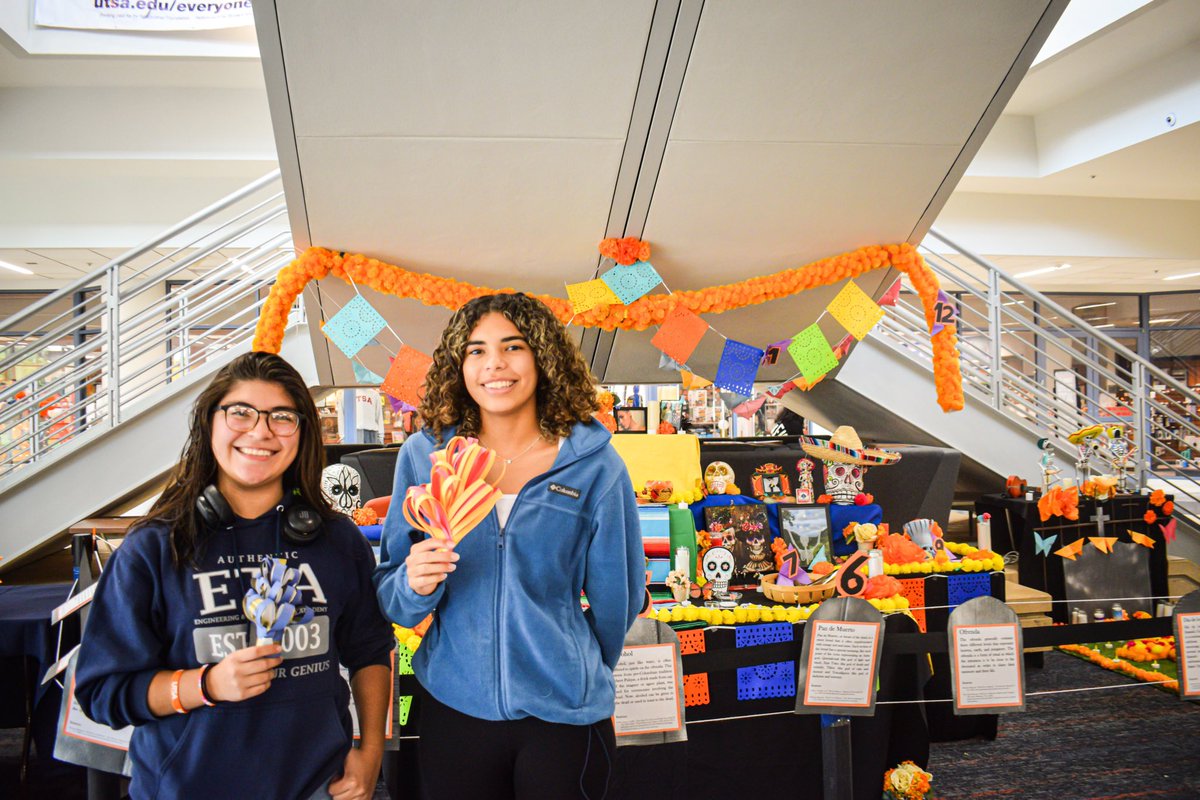 Join @UTSA_MSCEJ at their Dia de los Muertos celebrations this week! Swing by the SU Window lounge tomorrow from 11am to 2pm, and Bill Miller Plaza on Thursday from 11am to 1pm to honor a loved one who has passed, and grab some pan de muerto. 

See you there!

#UTSA