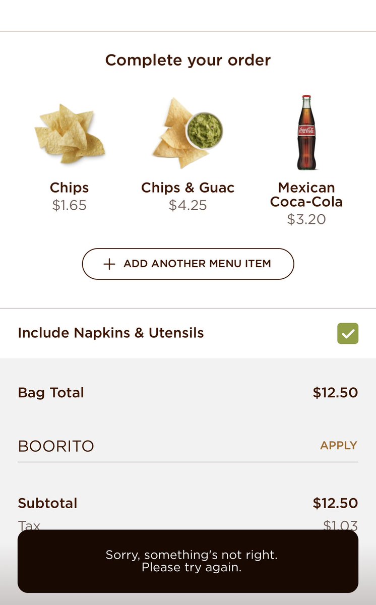 HunterLowenberg's tweet photo. @ChipotleTweets #BOORITO 😩😩 https://t.co/8a9LlqFCpb