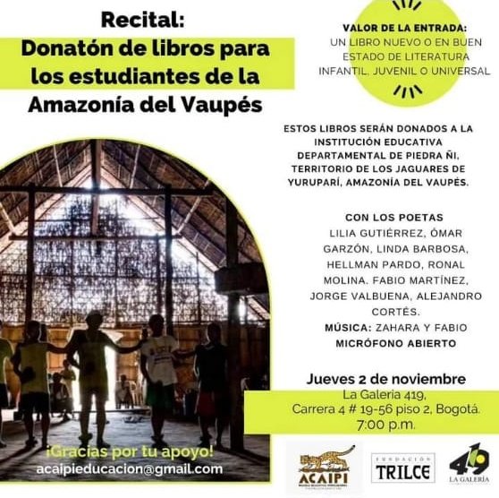 cacheticolorada's tweet photo. Hola, por fis ¿me ayudan a dar RT y llegar a mucha gente? Es que en el vaupes hay muchas ganas de estudiar y leer y aprender pero llegan pocos recursos. Esto es pa Bogotá, pero pronto lo haremos también en Medellín
Y como estamos planeando apenas en Med como hacerlo, busco ayuda https://t.co/rY6aUqeZ4H
