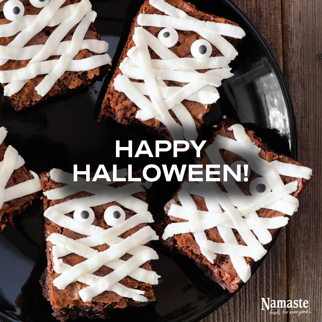 Happy Halloween! 🎃🕸️
Don't forget to tag us in any spooky treats you bake with Namaste Foods' products today! 👻

#happyhalloween #spookyszn #spookyseason #glutenfree #allergenfree #glutenfreetreats