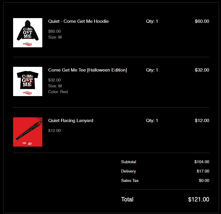 anyone buy anything from the mini <a href="/QuietRacing/">Quiet</a> drop