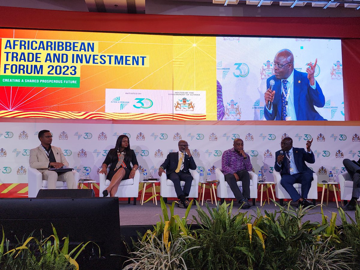 LinusMofor's tweet photo. #ACTIF23 closes in #Georgetown with resounding successes in strengthened #trade & #investment between #Africa & #Caribbean in just 2 years of #ACTIF. Glad to have shared ideas on #EnergySecurity & #ClimateAction in #Africa & #Caribbean. @ECA_OFFICIAL @afreximbank @miaamormottley https://t.co/l37dUh5YVx
