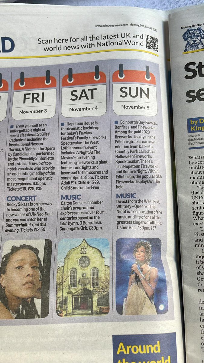 It’s concert week! 
Thank you <a href="/edinburghpaper/">Edinburgh Evening News</a> for the mention 😊 and a lovely photo of @CanongateKirk
