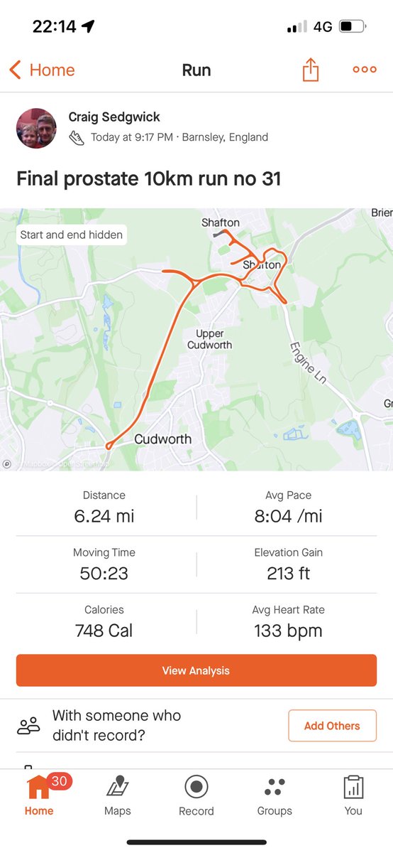 CSedgwick1982's tweet photo. Final 10km runs for @prostateunited @ProstateUK representing @htafc 31x 10km runs done ✅ thanks to everyone who has donated. Feel free to continue with sponsorship. https://t.co/stIpF3SCwB