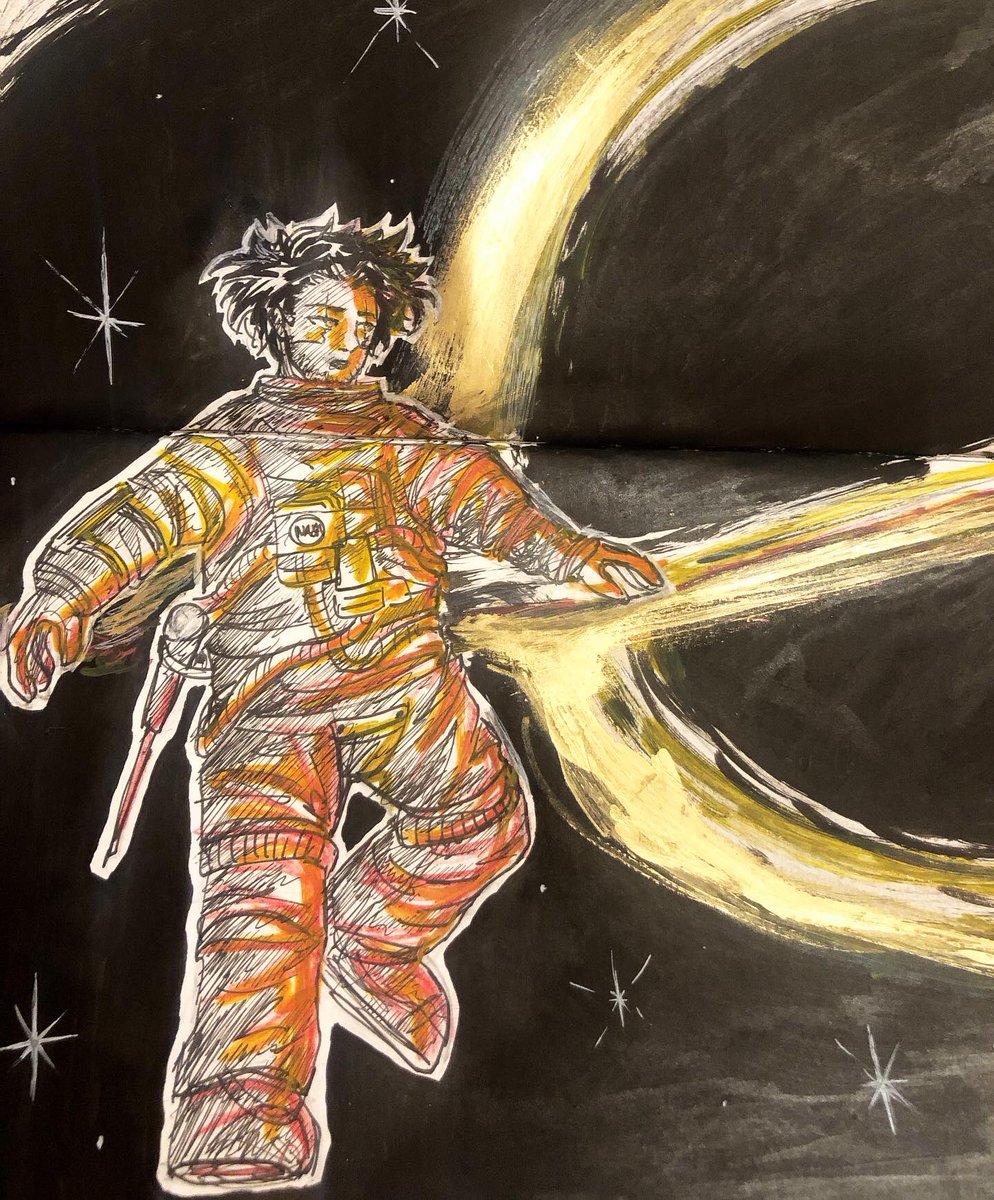 Lijipen's tweet photo. Inktober 2023 (version MCH )
Jour 31 = Exploration spatiale 🧑‍🚀

Pour le dernier jour j’ai voulue faire une double page sympa haha :)
Merci à @human_academy_europe !

#drawing #dessin #art #artist #manga #inktober #trounoir #explorationspatiale #challenge #concours #illustration https://t.co/8aVPasdVeT