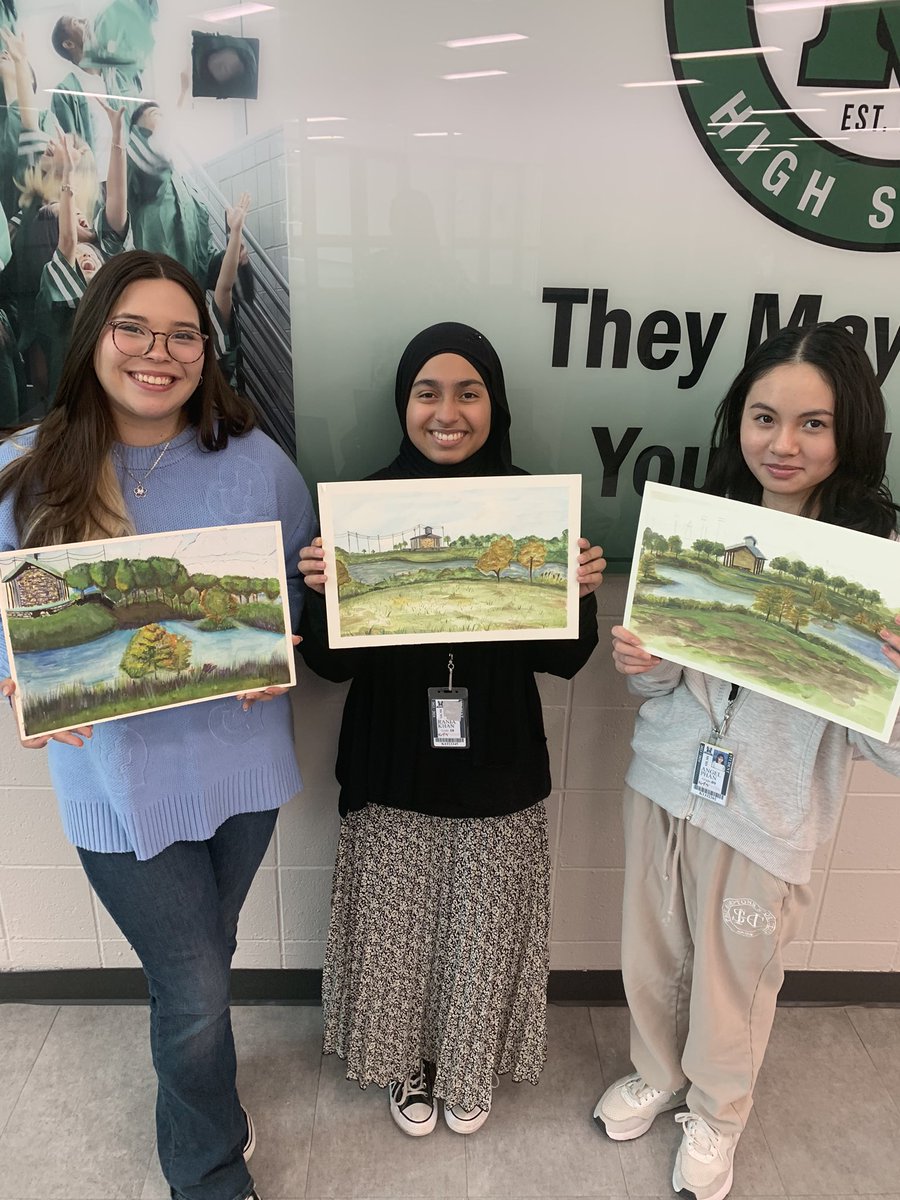 Thee three did an amazing job representing MCHS at this weekends <a href="/KatyISDFineArts/">Katy ISD Fine Arts</a> Willow Fork Park Plein Air Painting event! #RPND