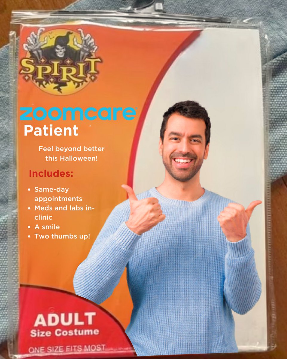 Happy Halloween to our ZoomCare patients! 🩺🎃

The ZC team is always here to provide care, even on the spookiest of nights. If you happen to overindulge on candy or need a check-up after your epic costume party, we've got you covered! 🍬💪

#ZoomCare #BeyondBetter #Halloween