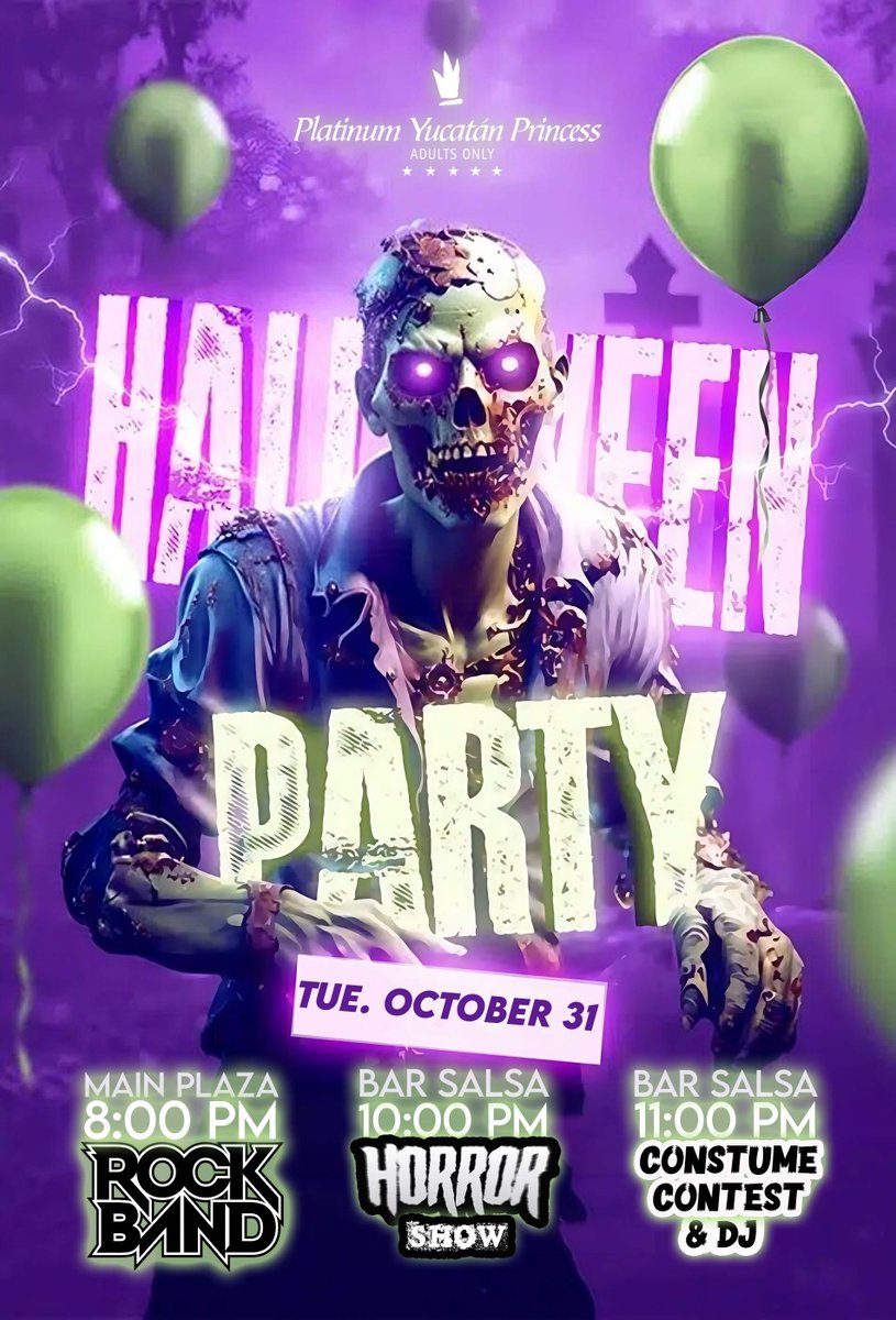 Halloween Party at #PlatinumYucatanPrincess