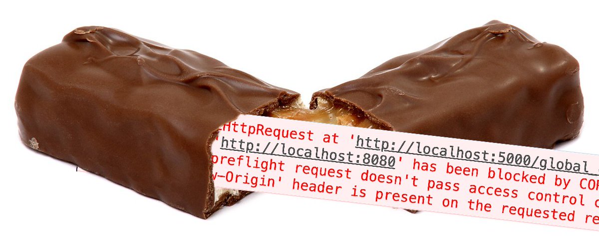 Be sure to check your kid's candy this year - I just found a CORS error in a Snickers bar