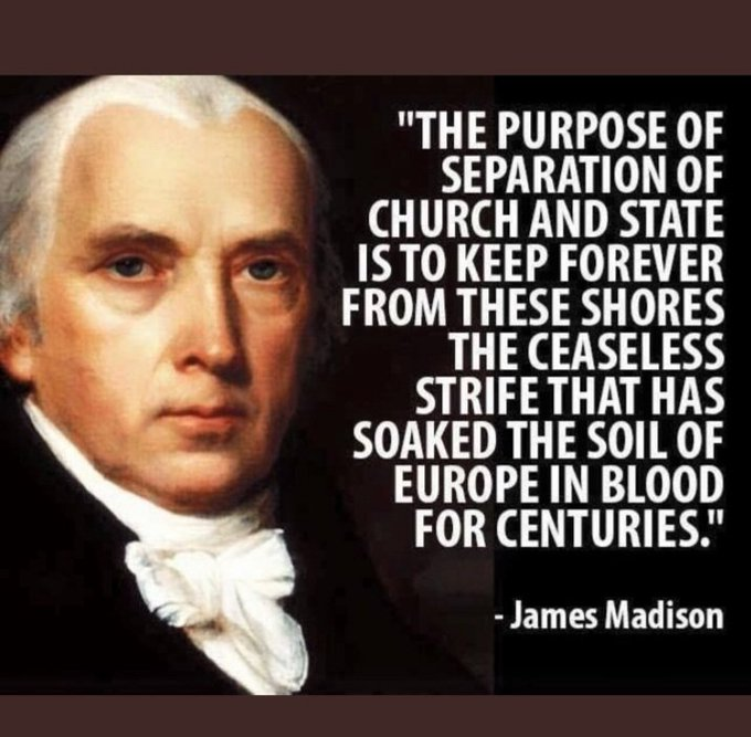 1drcole's tweet photo. Do you agree with Madison? #connectblue #seperationchurchandstate https://t.co/WGRxfbGeWg