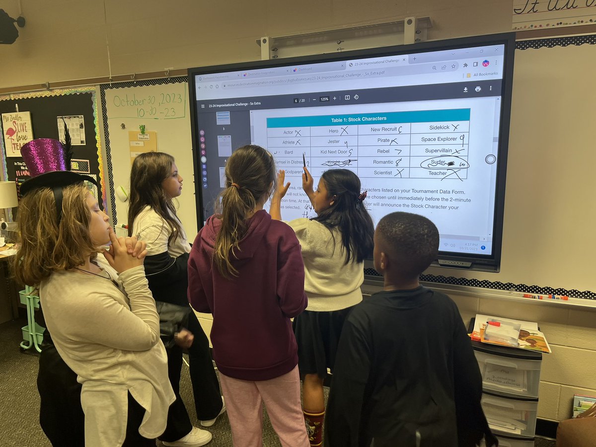 These DI students loved using the new Newline touch screen during practice today! <a href="/HumbleISD_HHE/">Hidden Hollow Elementary</a> <a href="/IDODI/">Destination Imagination</a> <a href="/ElizabethFagen/">Liz Celania-Fagen</a> #GrowingGreatness