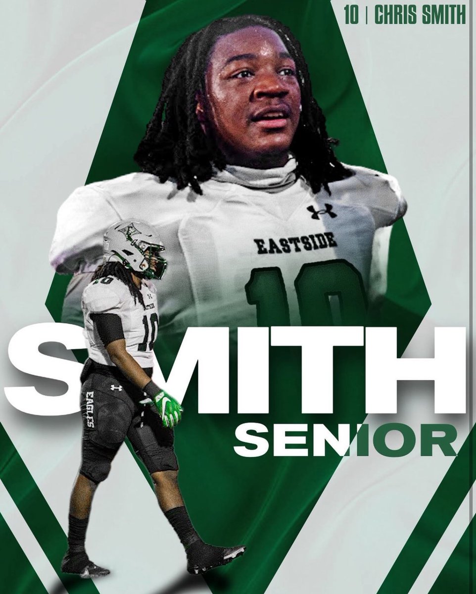 Senior Spotlight - <a href="/ChrisSmith32M/">Christian Smith</a> 

- New Addition To our Eastside Family This Year 

- Defense - 32 TOT Tckls | 4.0 T/G | 3 TFL | 2 FR | 1 Blocked Punt 

Thank You For Your Hard Work &amp; Dedication! Eastside Family For Life! 

<a href="/EHS_Eagles/">Eastside High School</a> <a href="/CovNewsSports/">𝘾𝙊𝙑𝙉𝙀𝙒𝙎 𝙎𝙋𝙊𝙍𝙏𝙎</a> 

#WeBleedGreen🦅