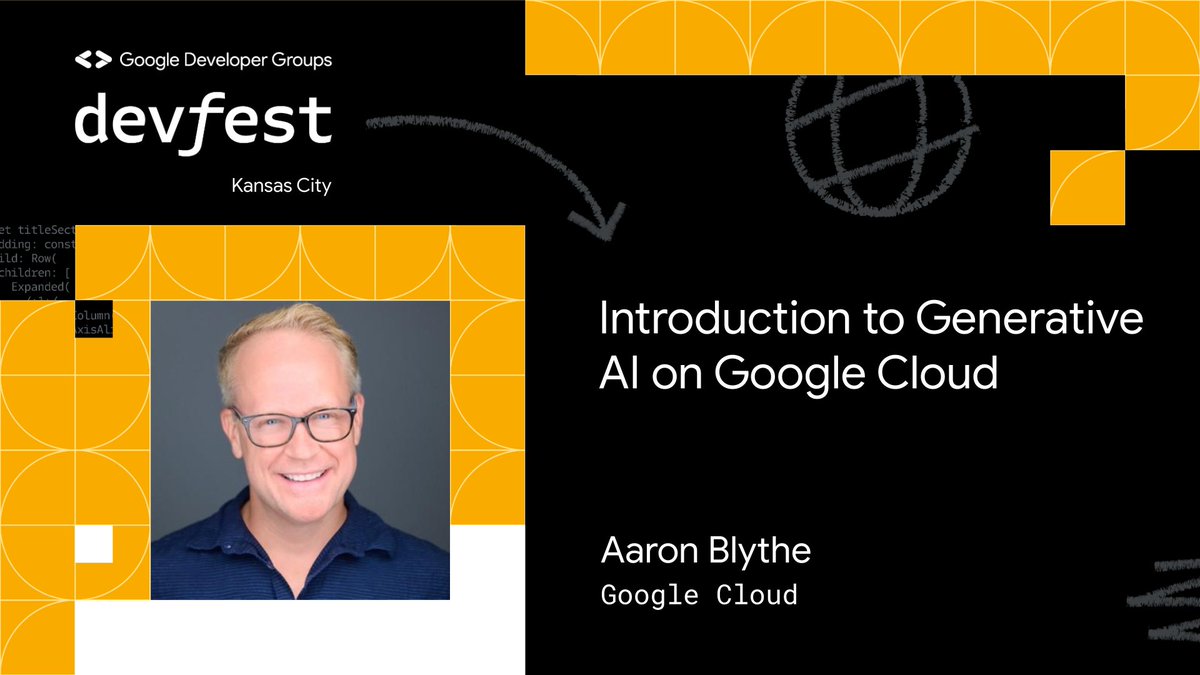 devfestkc's tweet image. If you’re looking for hands-on experience with AI, this is the workshop for you! Bring a laptop and learn about Vertex AI from Customer Engineer at Google Cloud, KC-local, and DevOps community leader @ablythe. 

Tickets and more at devfestkc.com. #ML #GenAI #KansasCity