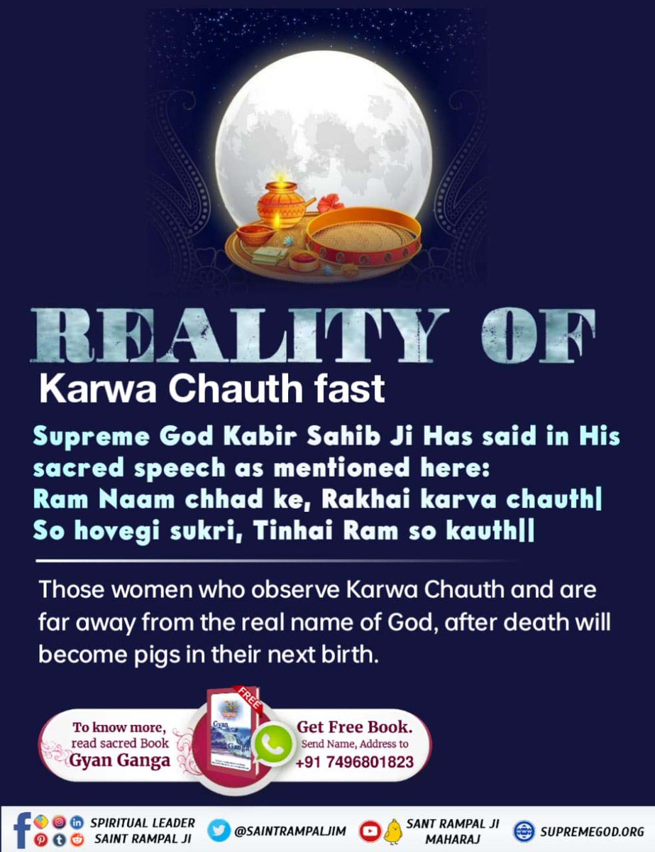 #RealityOfKarwaChauth
Does fasting on Karva Chauth really prolong life?

What is the real solution for husband's long life?

Satlok Ashram YouTube Channel