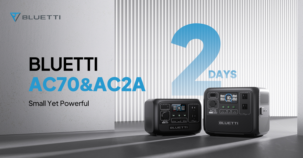 bluetti_inc's tweet photo. 🚨#2dayscountdown🚨
🚀#BLUETTIAC70 and #BLIETTIAC2A 🚀 unveil within 2 days!🤩
💙BLUETTI's latest innovation redefines incredibility.💪🌍🔋

🥰Get ready for a power-packed experience like never before. 
 
👉Join our Facebook group to get the early bird price and more exclusive surprises.💰🍬🌟

📲Hear to learn more:
https://t.co/3oxTkz4fm4

#camping #solarsystem #vanlife #offgrid #uninterruptedpower #backuppower #adventurelife #SolarPanels #BatteryStorage #RenewableEnergy #energystorage #solarstorage #BLUETTIAC2A #BLUETTIAC70 #SolarEnergyMagic