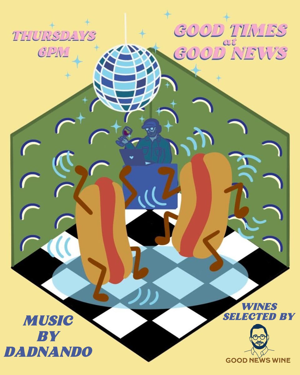 This Thursday <a href="/dadnando/">fernando fernandez</a> will be playing the music and Bennett will be grabbing some goodies out of the shop to share with you.

Come for the glizzies and juice, stay for the tunes.

Good Times @ Good News, every Thursday @ 6PM. Tunes, select wines, and a speci...