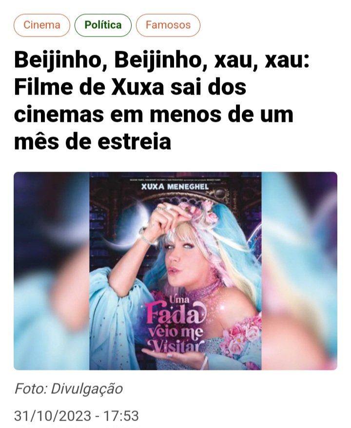 PARABENS ....

a todos que incentivaram o boicote e também não foram assistir o filme da LACRADORA XUXA 

saiu de cartaz por falta de publico

ESPERANDO QUE ELA CUMPRA A PROMESSA DE IR EMBORA DO BRASIL EM OUTUBRO 

o prazo vence hoje

-------