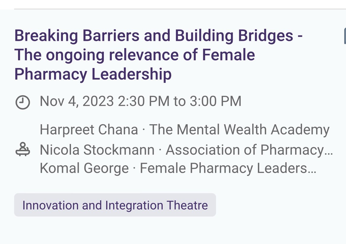 Reena Barai (@reenabarai) on Twitter photo Looking forward to attending <a href="/CPCongress/">Clinical Pharmacy Congress</a> along with <a href="/komal_george/">Komal - Pharmacy Business Strategist & Coach</a> & <a href="/harpreetkchana/">Harpreet Chana</a>
Do join us for our session on Saturday 👇👇👇👇👇👇👇👇👇👇👇👇
<a href="/FemalePharmacy/">Female Pharmacy Leaders Network</a> Looking forward to attending <a href="/CPCongress/">Clinical Pharmacy Congress</a> along with <a href="/komal_george/">Komal - Pharmacy Business Strategist & Coach</a> & <a href="/harpreetkchana/">Harpreet Chana</a>
Do join us for our session on Saturday 👇👇👇👇👇👇👇👇👇👇👇👇
<a href="/FemalePharmacy/">Female Pharmacy Leaders Network</a>