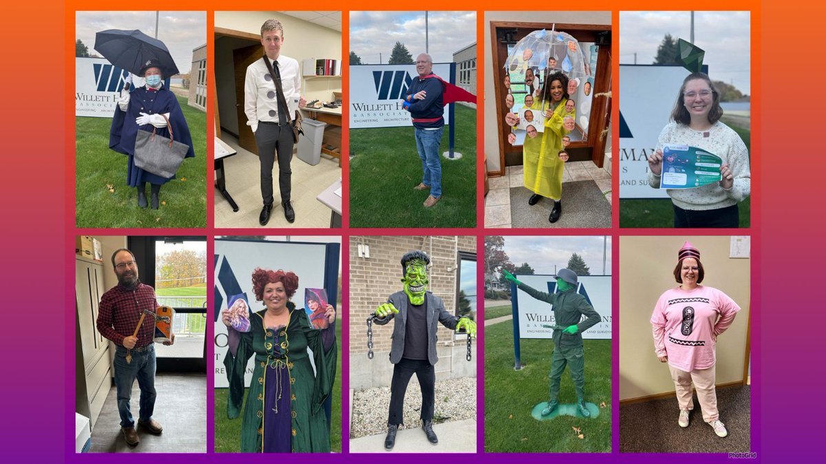Willett_Hofmann's tweet photo. Happy Halloween from all of us at WHA! We celebrated with our 3rd annual costume contest. Congratulations to the winners: Toy Soldier (Bryce), Winifred Sanderson (Brenda), and Hallelujah, It's Raining WHA Men (Mariah)! https://t.co/ywf3Sh3r0k
