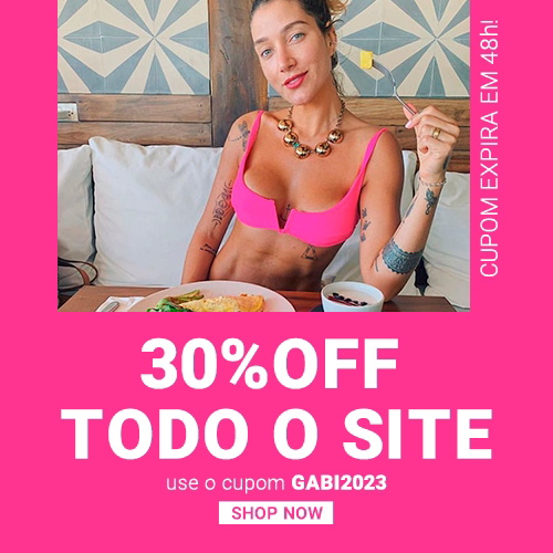 LAST CALL para usar o cupom GABI2023 em todo o site! Descontos que acumulam com a SALE, e desconto de 5% no pix. #aguadesal #biquínis #promo #beachwear #verãooanotodo