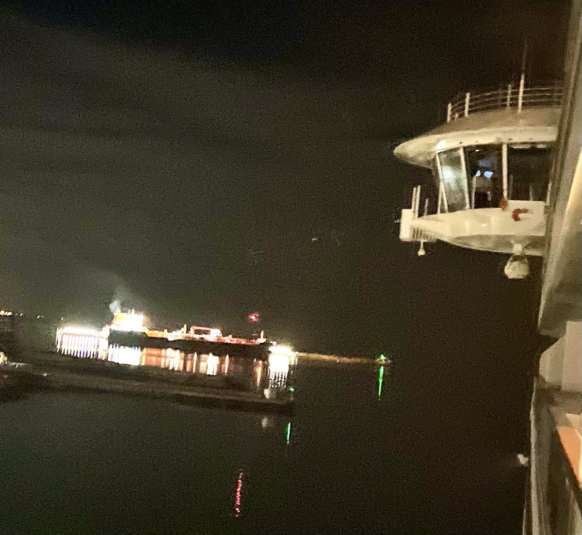 patriciascanl18's tweet photo. Setting sail from beautiful Sète. Wishing my nephew was on the bridge. He was supposed to be here, but our timings didn’t work out. Watching the tug and pilot boat, and listening to the ship’s engines brings the uaigness for my dad. He’d love this. #WithUsInSpirit @SeabournCruise https://t.co/dx2eDcazDX
