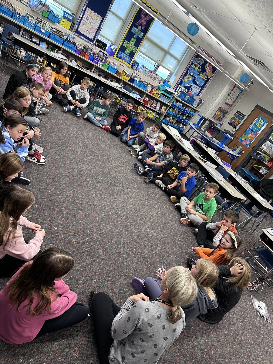 classrmsanders's tweet image. Restorative practice circle with Mrs. Mahe. We learned about respect.
