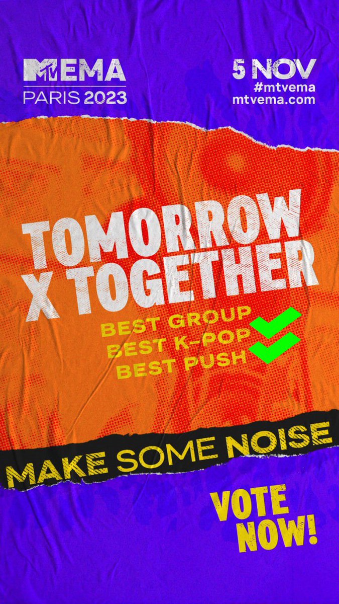 txtvotingcrew's tweet photo. Voting is now closed for MTV EMA Best KPOP and PUSH 📢
Thank you to all MOAs who kept clicking on the voting site until the very end 🤗
Please stay tuned from us and @MOACorps for updates for the voting on Best Group 🙏
#ChasingThatEMA
#MO4TXT #MOAisONE
#TOMORROW_X_TOGETHER https://t.co/tJXiMiGorO