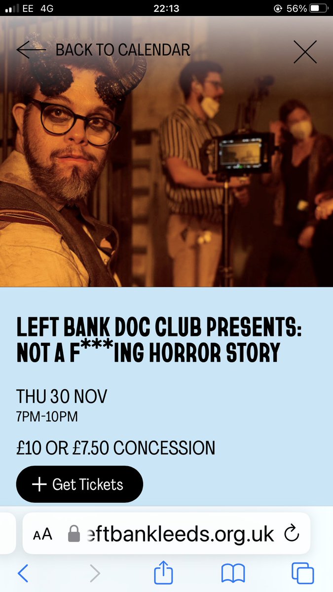 On 30th Nov we are so thrilled to bring you the next @LeftBankLeeds Doc Club & what a treat. Directors @peterGbeard @OttoBaxterMovie & Bruce Fletcher are bringing their incredible film Not a ***ing horror story; a story of how Bruce & Pete helped Otto direct his first film. It’s