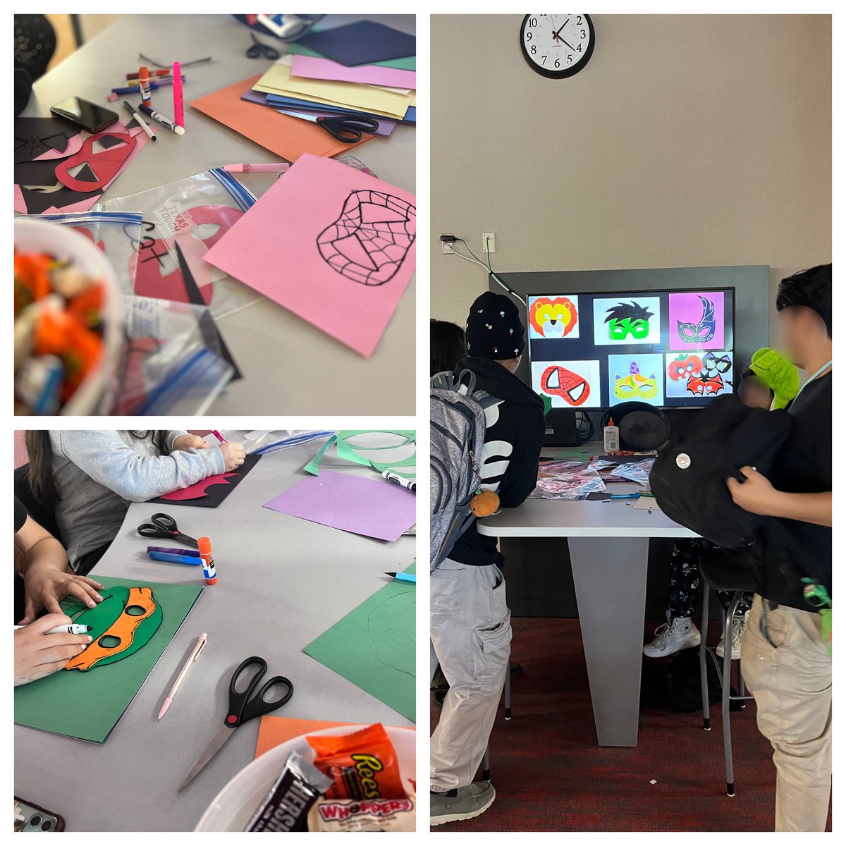 TaftHSLibrary's tweet image. VR haunted houses, mask making and candy for the ALE trick-or-treaters in the library today 🎃 Happy Halloween! 

#raiderslibrary 
@NISDLib