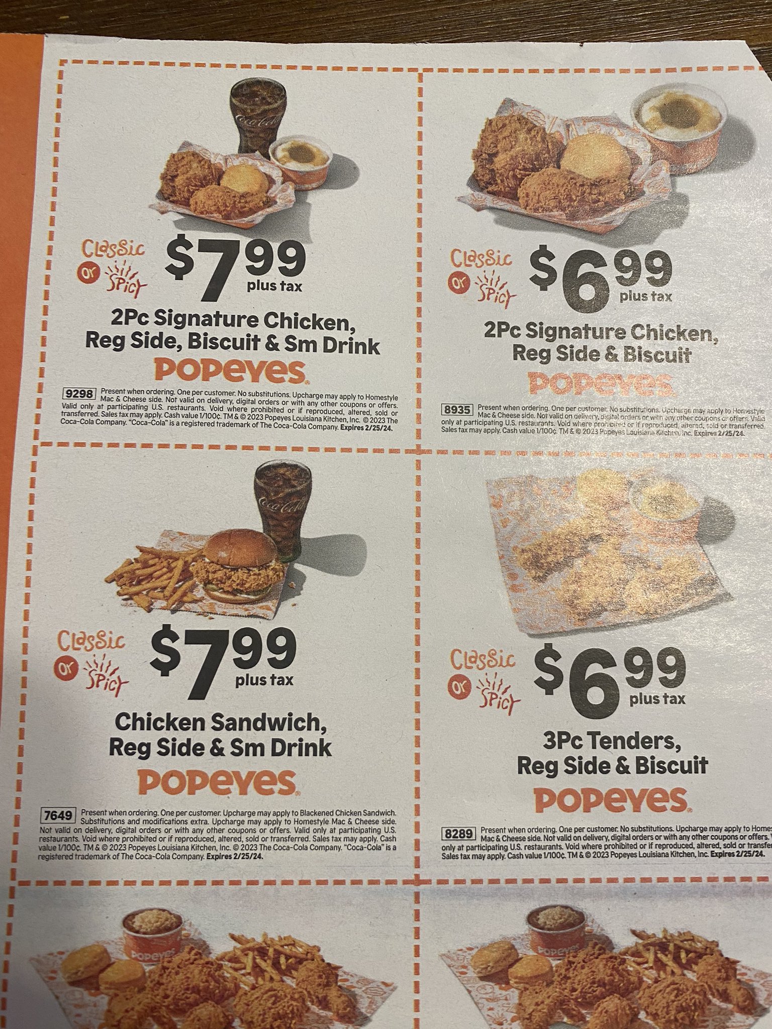 Popeyes coupons discount