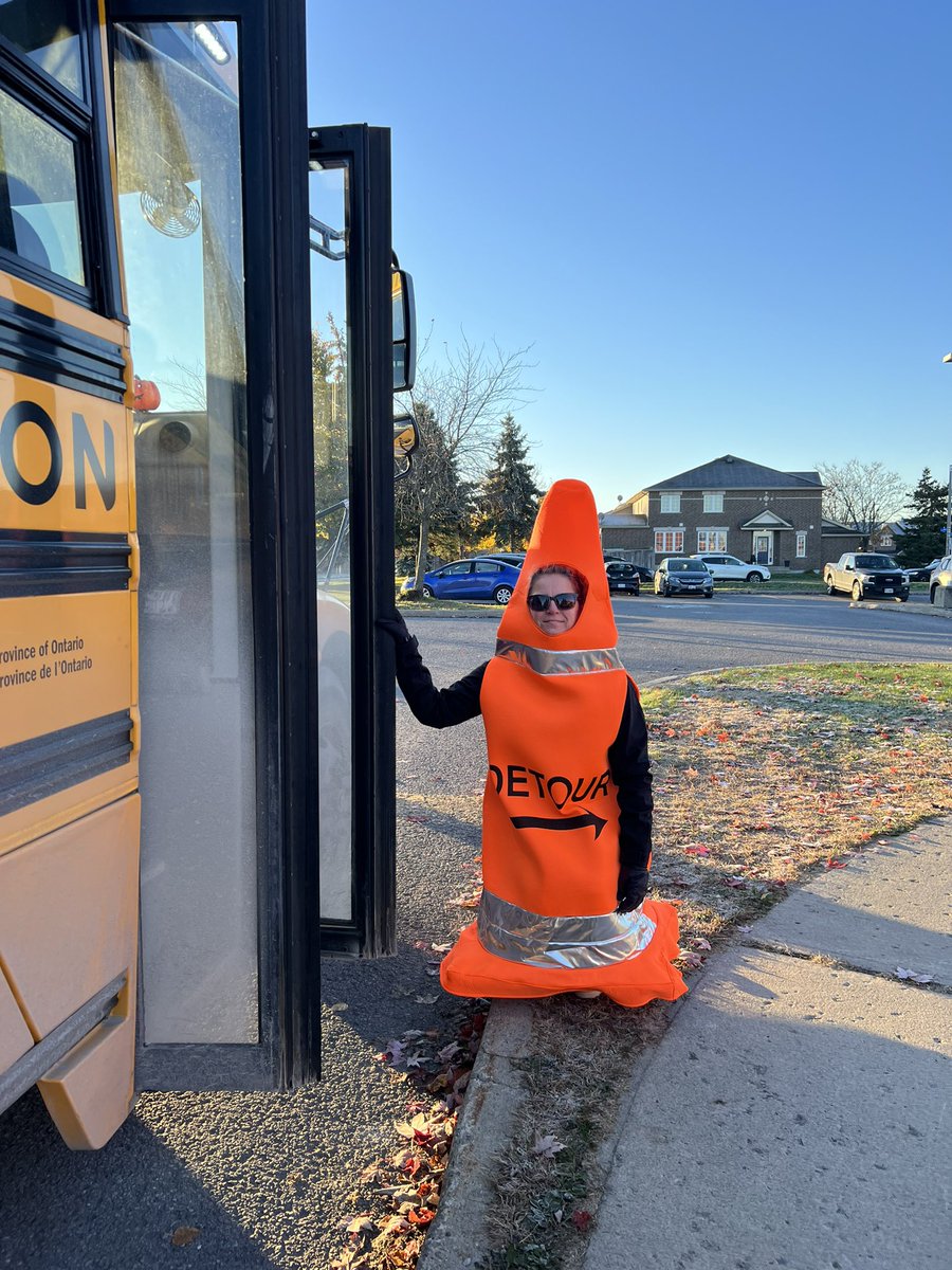 resource2323's tweet photo. @StTheresaOCSB had so much fun today!! Our principal had TWO costumes!! Hope our cute pylon, Mrs. Julien had fun at kiss n ride!! https://t.co/IC8bJLANn6