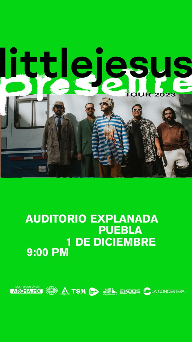 #LittleJesus llega a 
 📍#Puebla en su nueva gira 
🌐 #ElPresentetour2023
🗓️01/DICIEMBRE/2023 en el 
🏟️#AuditorioExplanada
🎟️Venta de boletos por sistema Arema.mx 
🎟️👇arema.mx/e/10155

<a href="/MangoRecords/">Mango Records</a>
@ekoos_mx
<a href="/bachapromotora/">bacha promotora</a>