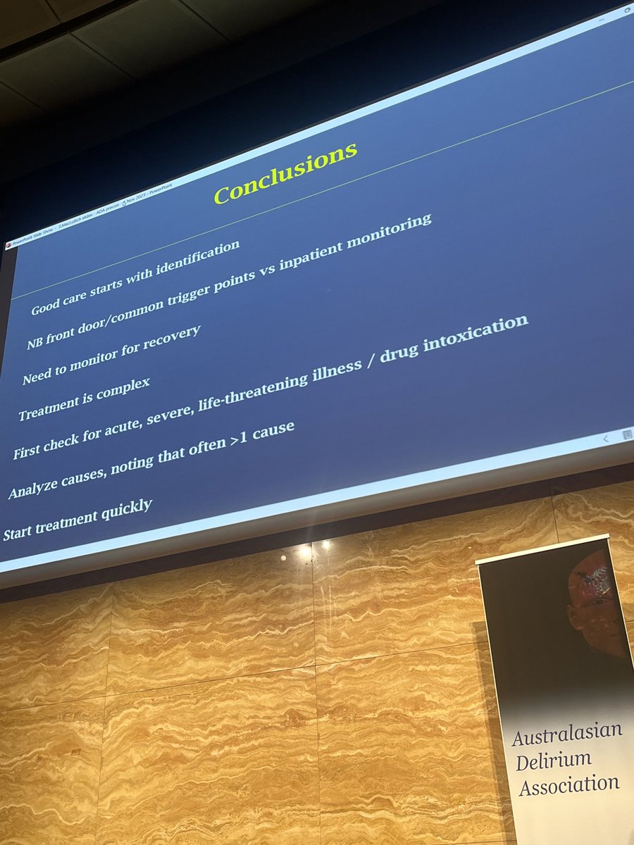“We mustn’t accept a world where 50% of delirium is missed”. Is this because we focus on solo practice and work in archaic systems #iDOworkshop2023