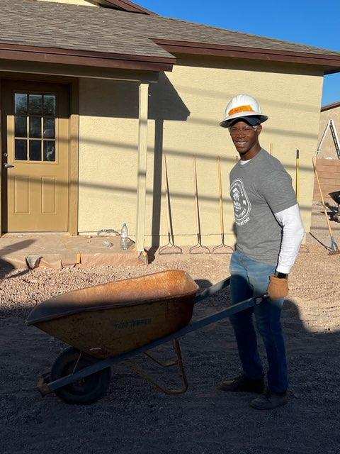 LaceyPerryAZ's tweet photo. Tucson #bofaVolunteers helped moved 40 tons of gravel to celebrate the annual #GlobalBuild day in support of our tremendous partners @HabitatTucson providing pathways to housing for individuals and families in our community. https://t.co/hSwt9WcvDi