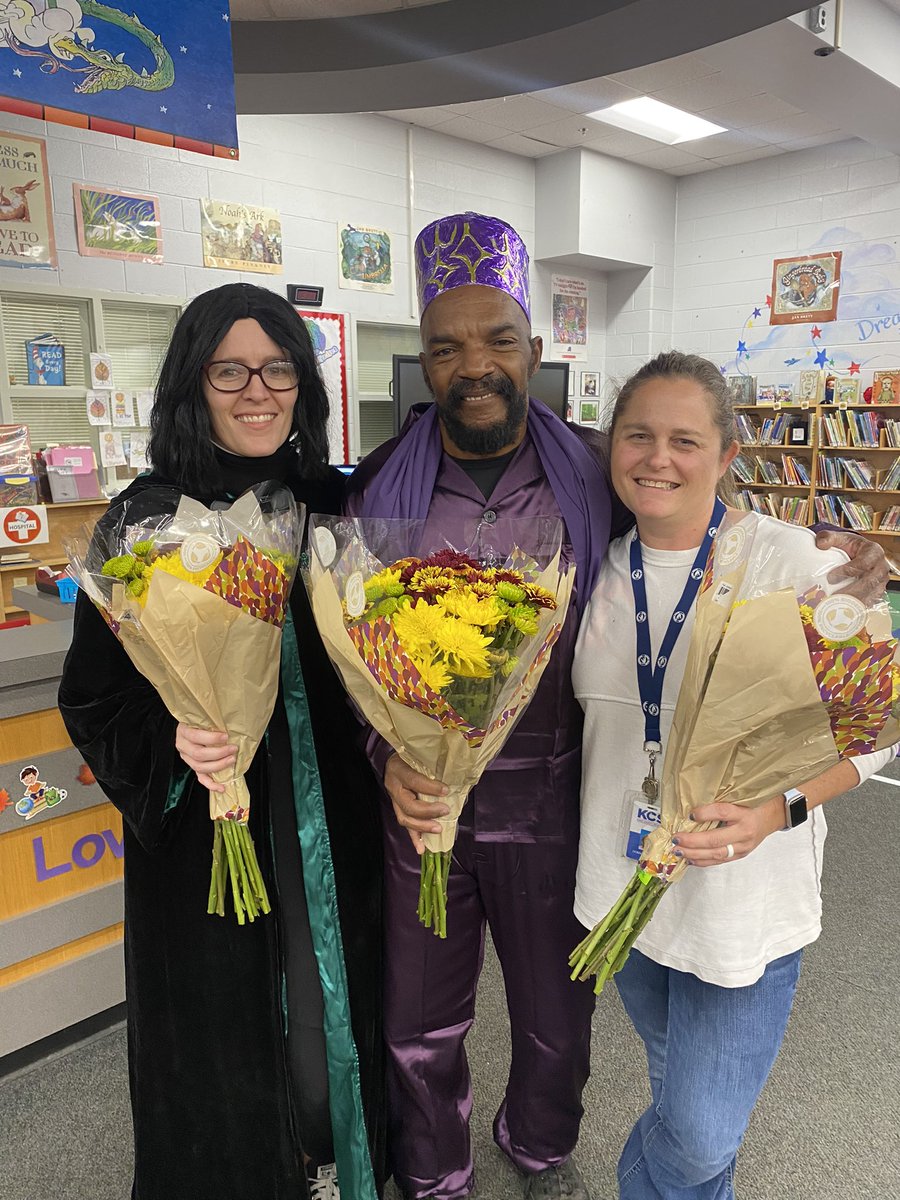 Today we announced our Teachers of the Year (yes they were in costumes!)! These amazing educators were voted on by their peers.  Congratulations Mr. Claxyton Moultry (Art), Mrs. Jessica Everitt (CSC), and Mrs. Donnie Malone (4th grade) HVES Teachers of the Year 2023-2024!#hvestoy