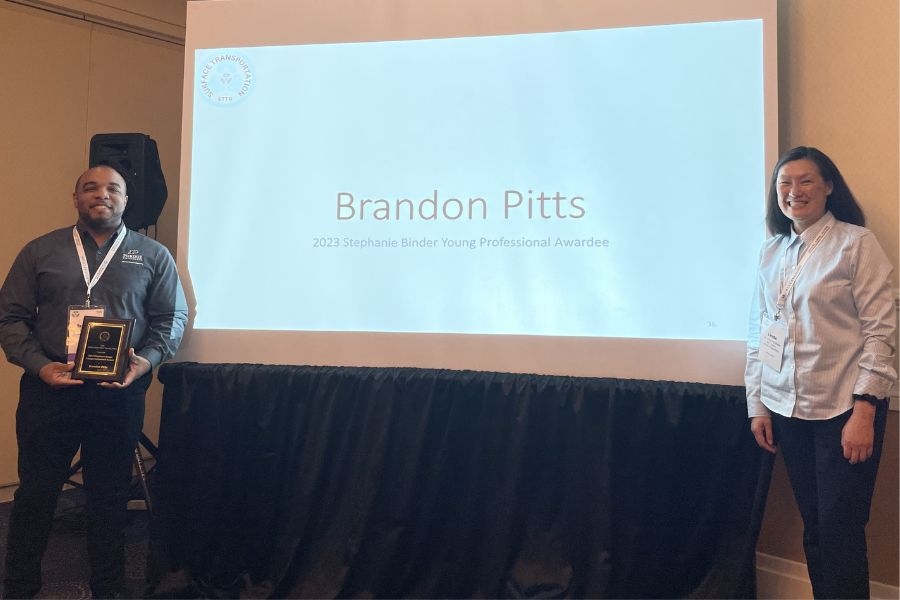 Congratulations to IE's Brandon Pitts! Pitts was recently honored with the Stephanie Binder Young Professional Award for his outstanding contributions to transportation human factors.⁠
⁠
Learn more about this honor at bit.ly/f23-pitts-hfes